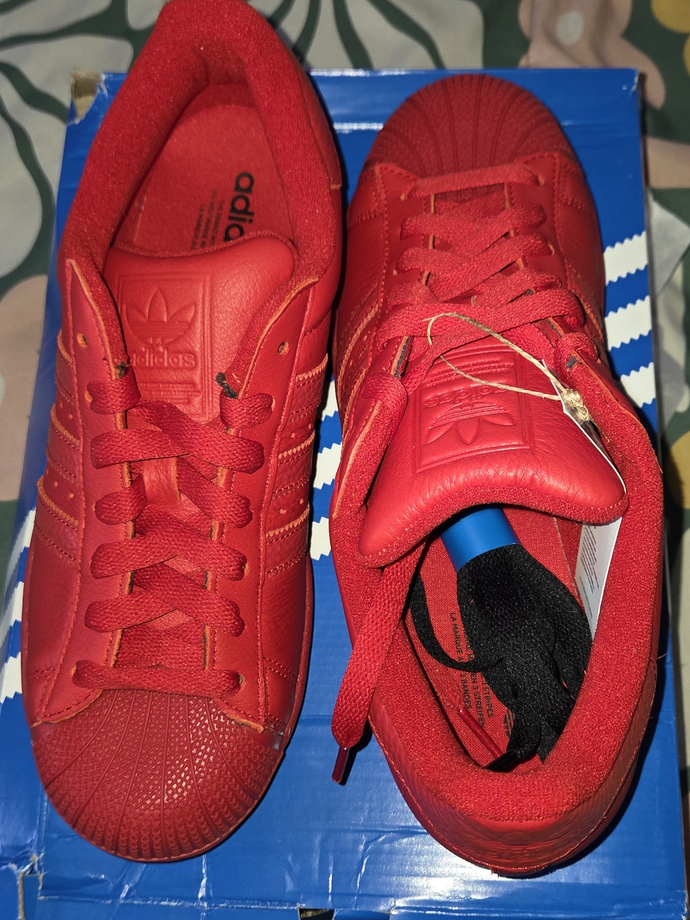 adidas Men’s Red Leather Shell-Toe Sneakers
